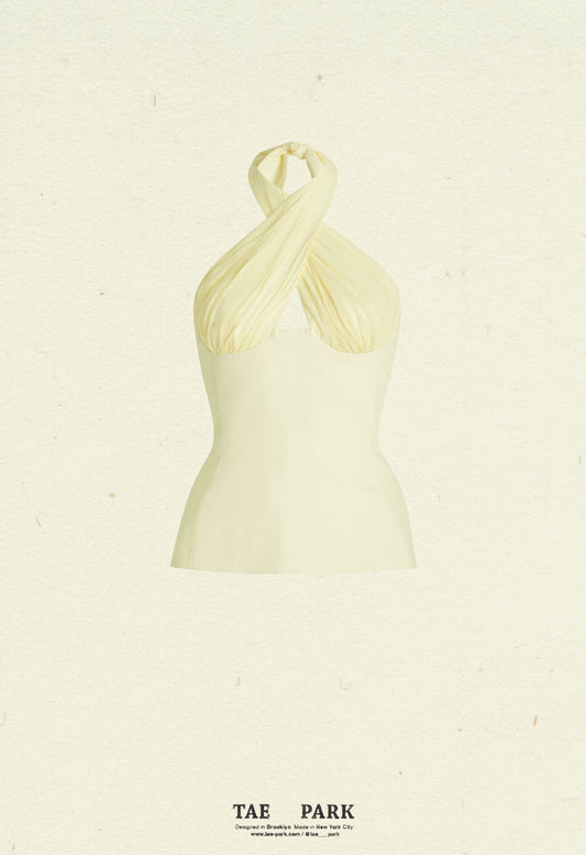 Sculpted Halter Top Ivory