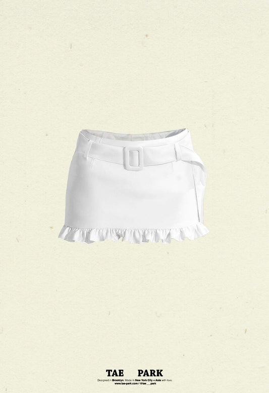 Mini Ruffle Skort White
