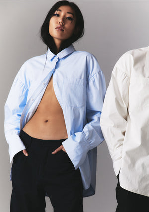 Oversize Boyfriend Dress Shirt Sky Blue