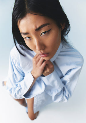 Oversize Boyfriend Dress Shirt Sky Blue