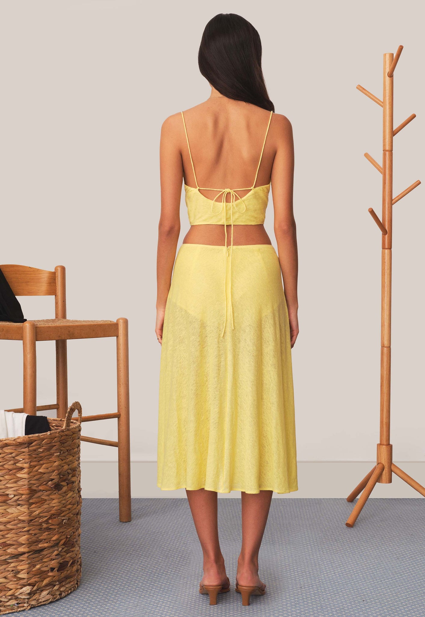 Flowy Linen Knit Skort Sunflower