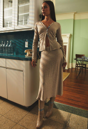 Art Deco Ruched Button Top