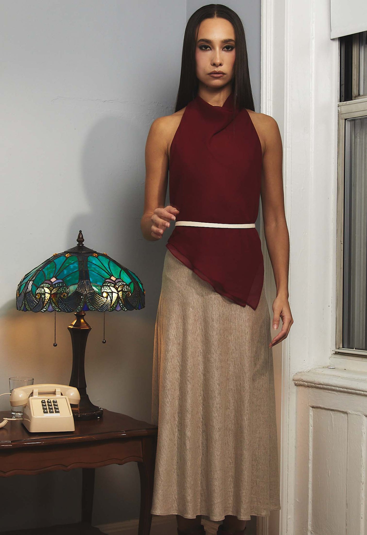 Sheer silk top deals