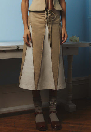 Triangle Trumpet Skirt Khaki Stone