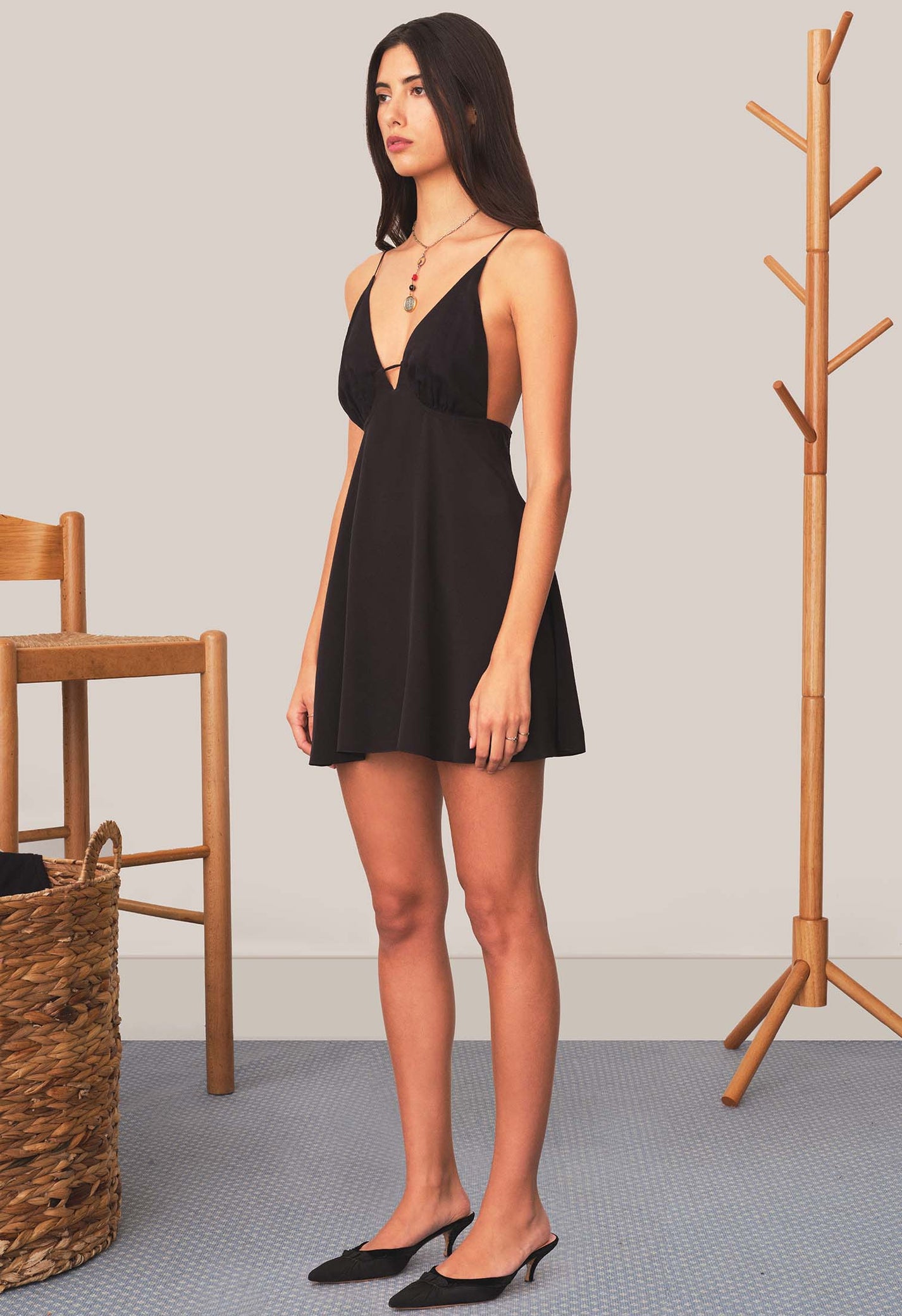 Mini String Dress Black – Tae Park