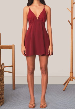 Mini String Dress Wine