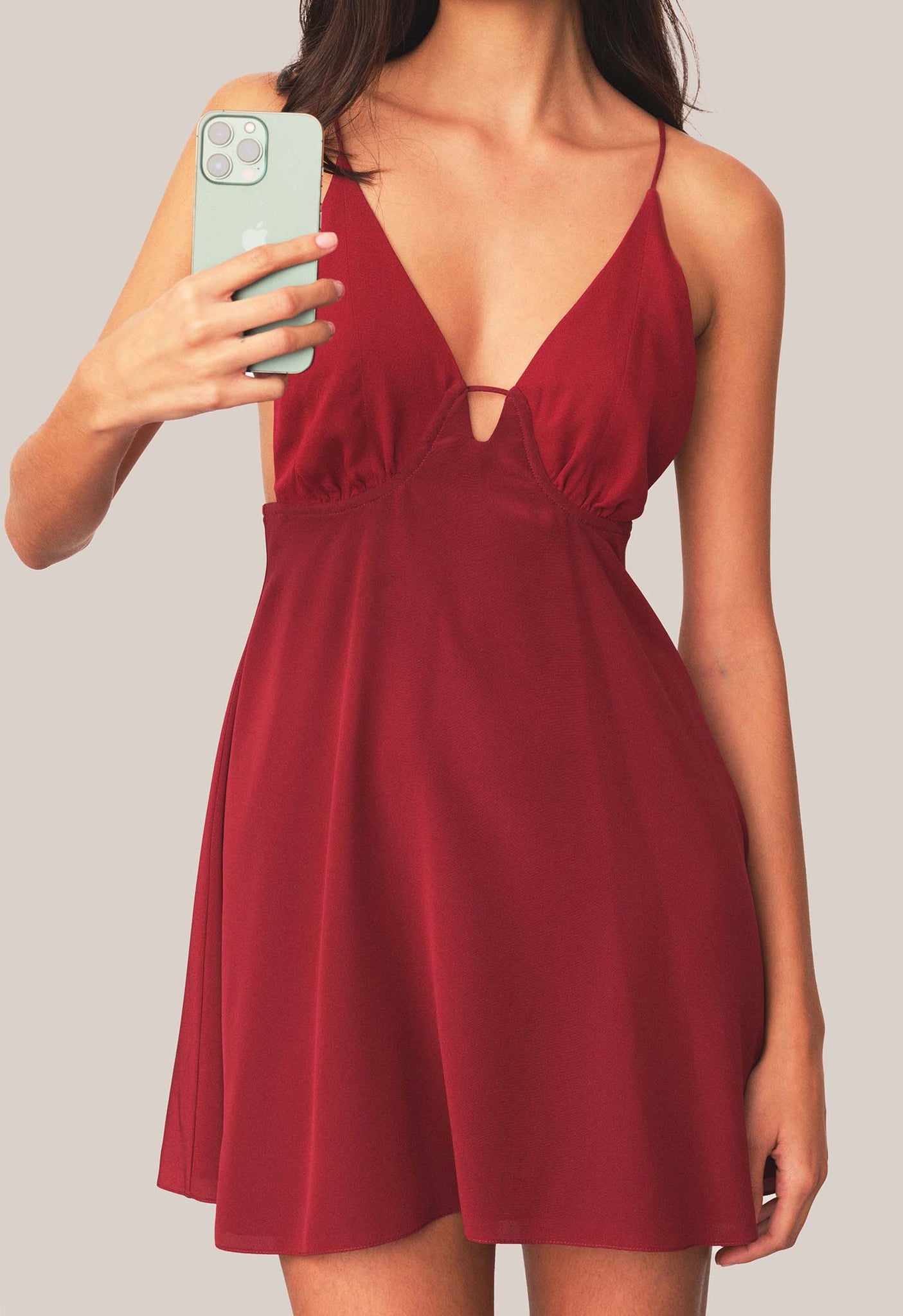 Mini String Dress Wine