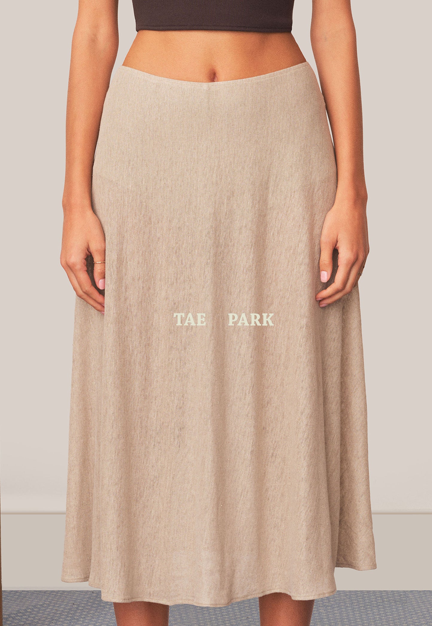 Flowy Linen Knit Skort Natural