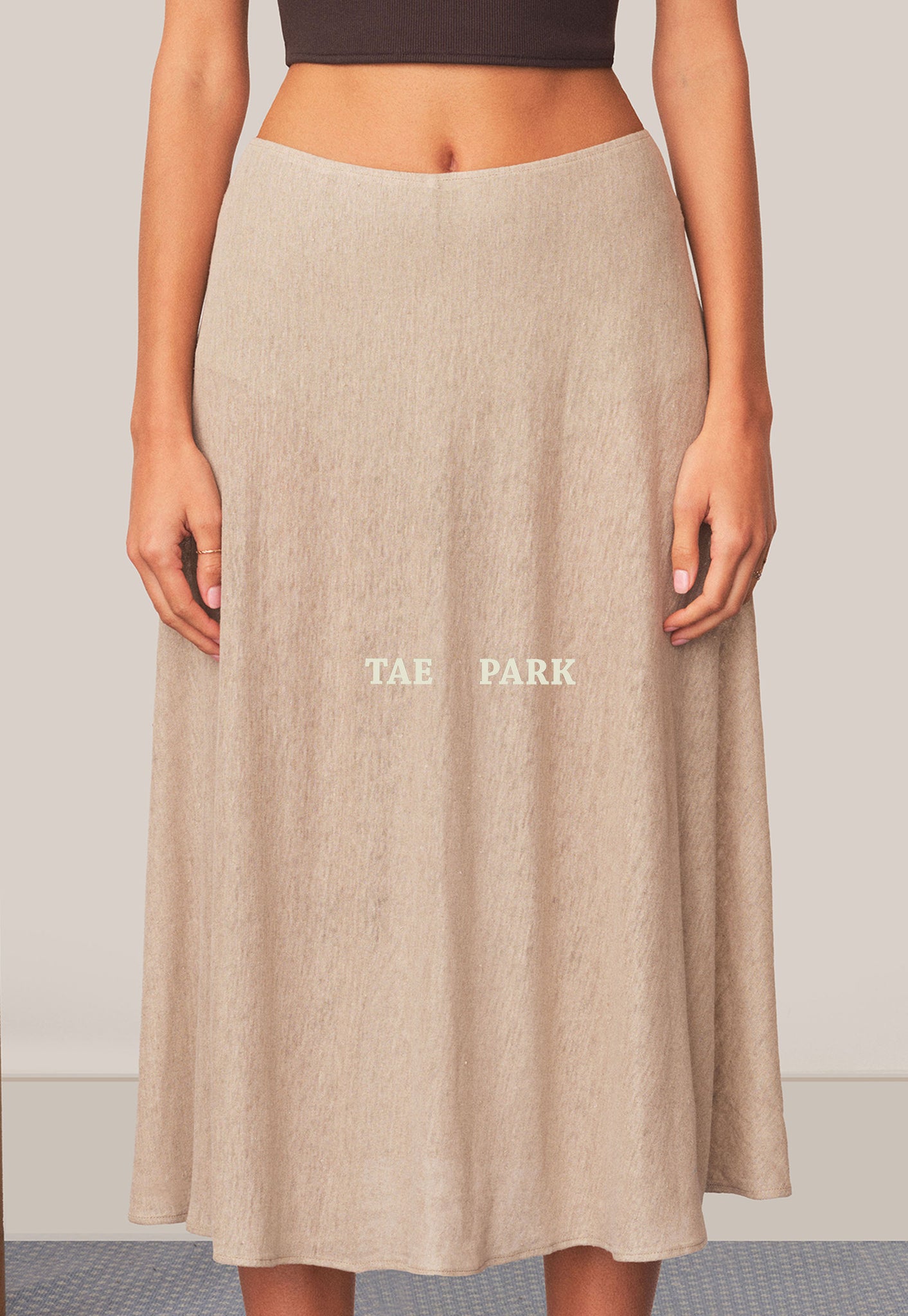 Flowy Linen Knit Skort Natural